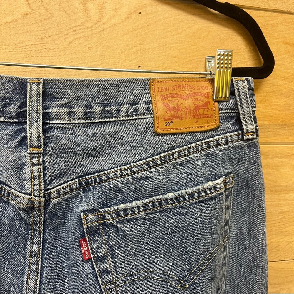 Levi’s 501 Patchwork Button Fly High Waisted Ligh… - image 6